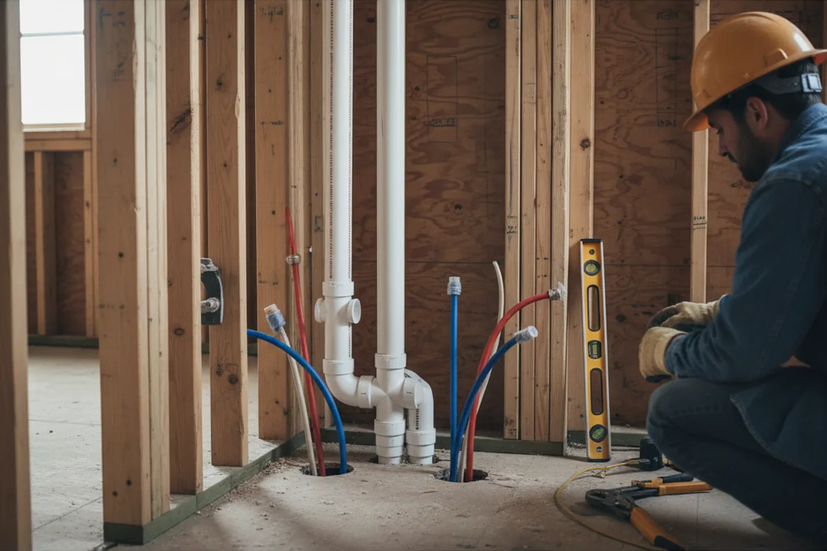 Drain and supply rough-in during Garbage Disposal Repair in Payneville